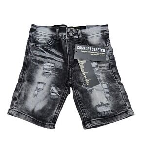 Road‎ Narrows Denim Shorts Kids 3T Black Blast Distressed Ripped Comfort Stretch